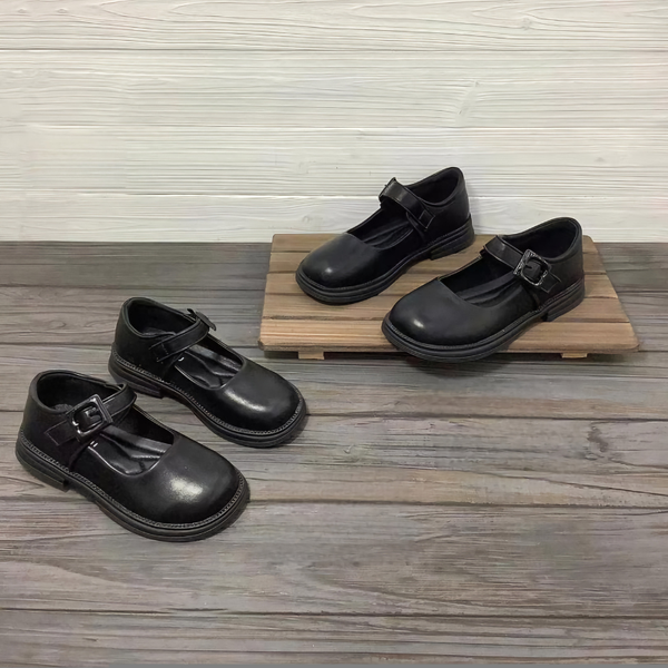 Black Girls’ School Shoes | Classic Comfortable Footwear | Sizes 23–36