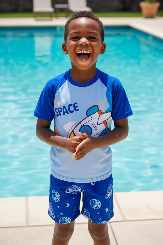 Space Themed 2-Piece Swim Costume for Kids | Fun Galaxy Swimwear