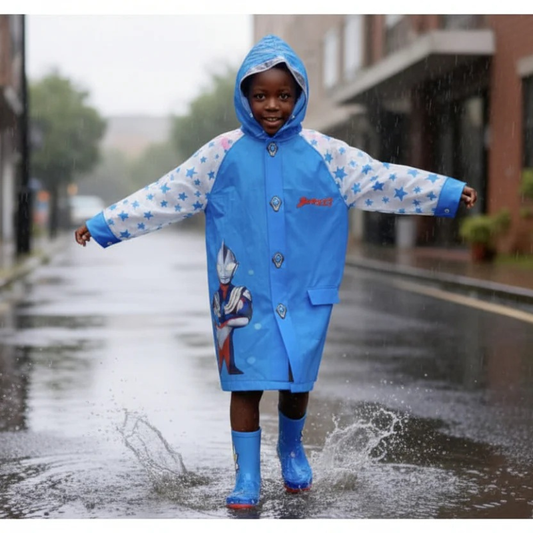 Iron Man Kids Rain Jacket | Superhero Waterproof Raincoat for Boys | Fun Theme Design