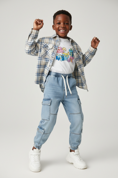 Boys Cargo Pants | Casual Cotton Trousers with Pockets | Comfortable Fit for Kids