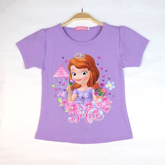 Purple Sofia the First Themed Girls T-shirts front