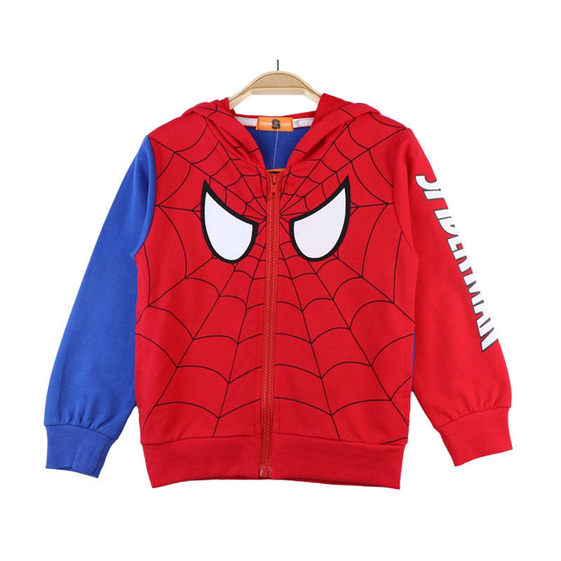 Red Spiderman Themed Boys Jacket front side