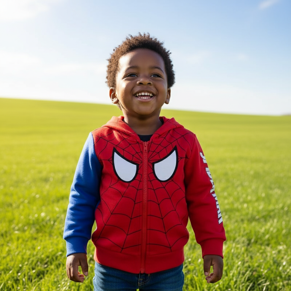 Spider Man Themed Boys Jacket | Size: 130 | Stylish Kids Outerwear