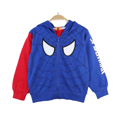 Blue Spiderman Themed boys Jacket Front side