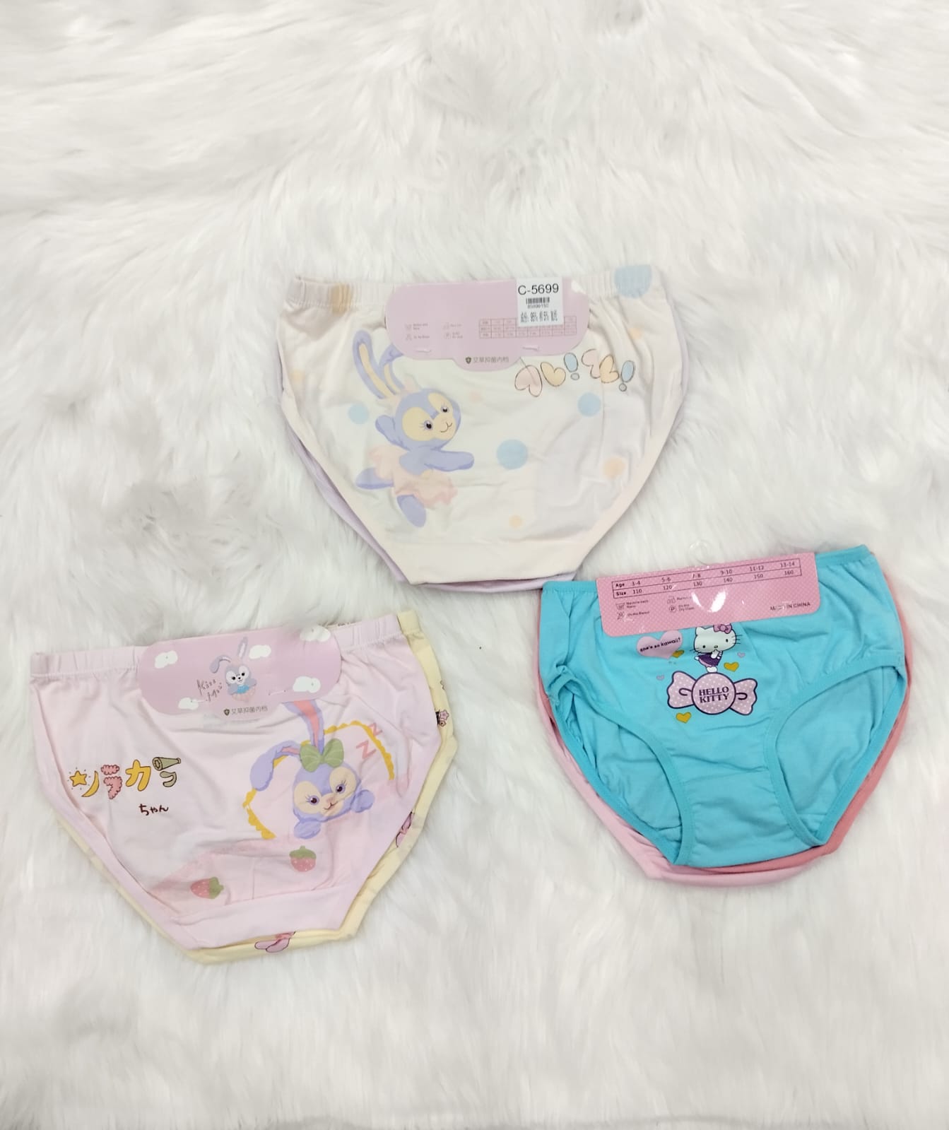 3 pairs of assorted girl panties