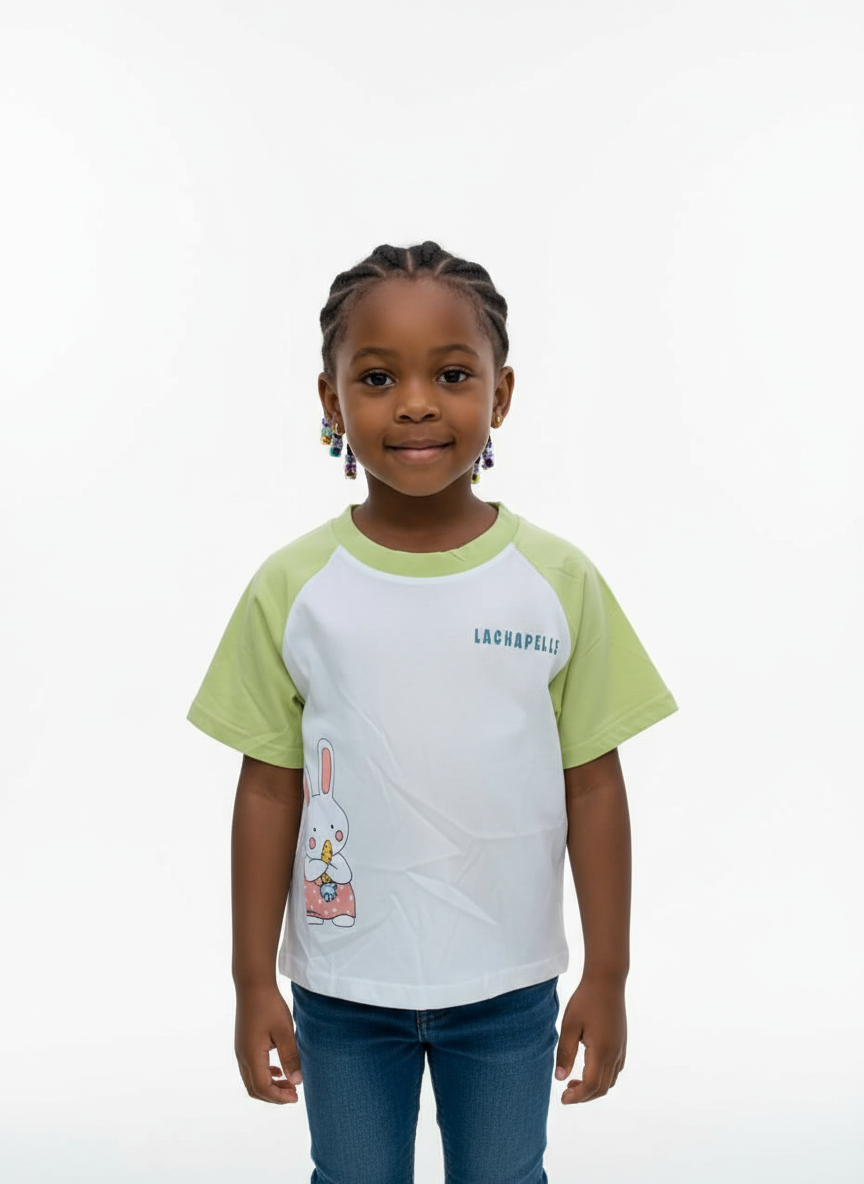LaChapelle Short-Sleeved Girls T-Shirt | Sizes 100, 110, 120 | Cotton Comfort