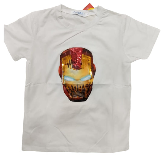 Iron Man Themed Boys Sequin T-shirts