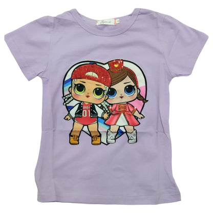 Stella Lou Themed Girls Sequin T-shirts