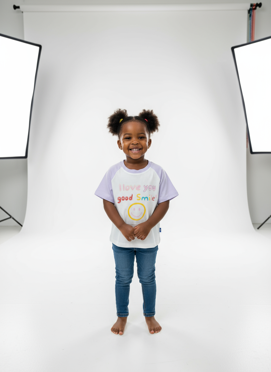 I Love Your Good Smile Short-Sleeved Kids T-Shirt | Ages 3–7 | Soft Cotton
