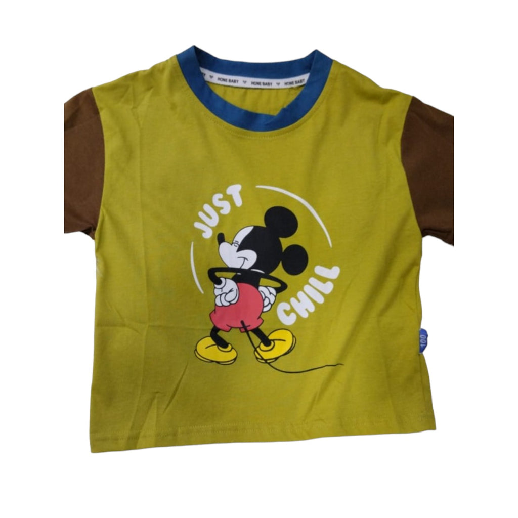 Olive Green Girls Short Sleeved T-shirt