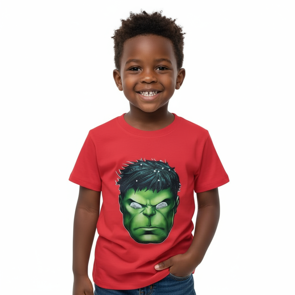 Hulk Themed Boys Sequin T-Shirts | Size 6 | Red & White Options