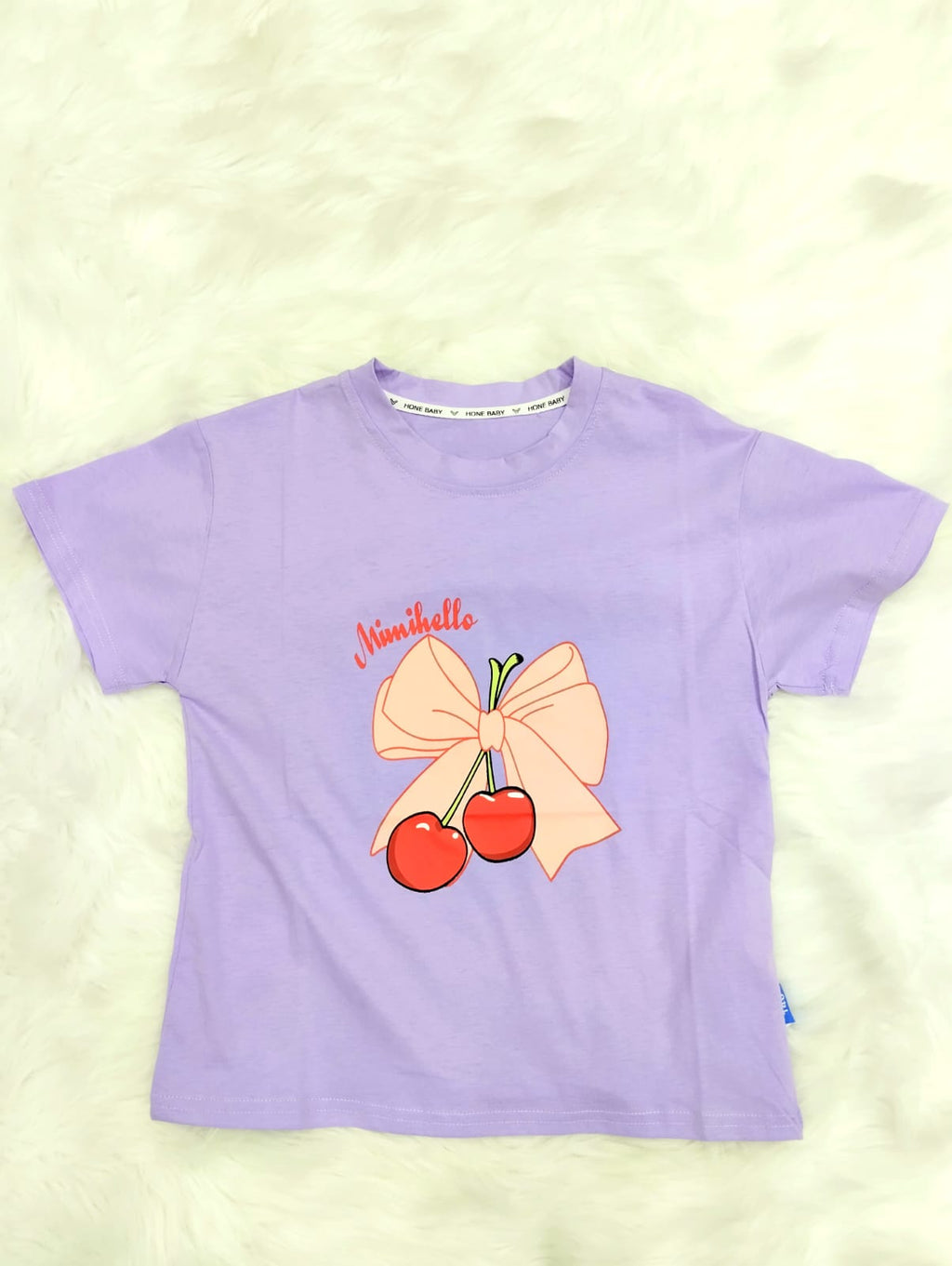 Purple Cherry Short-Sleeved T-Shirt