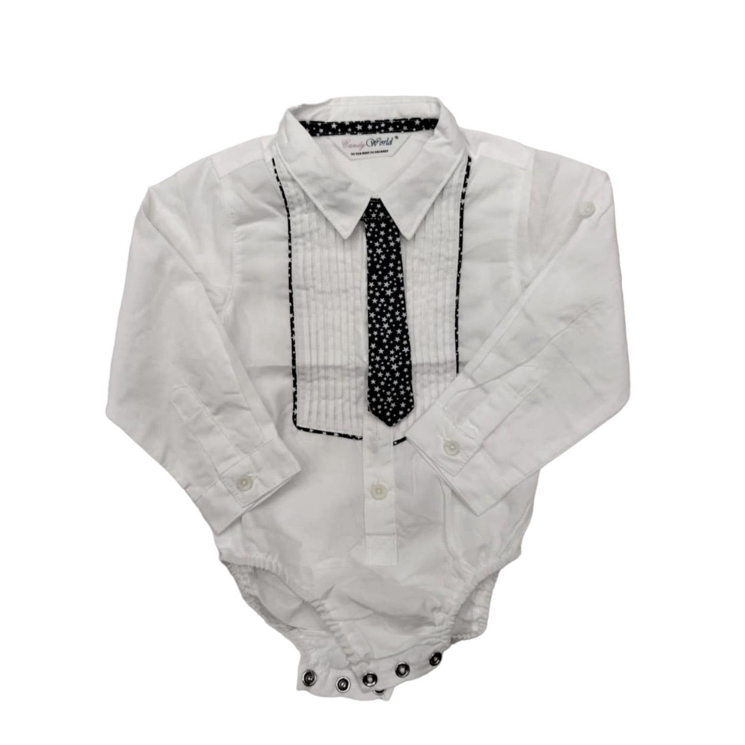 White Boys' Baby Official Bodysuit with Tie