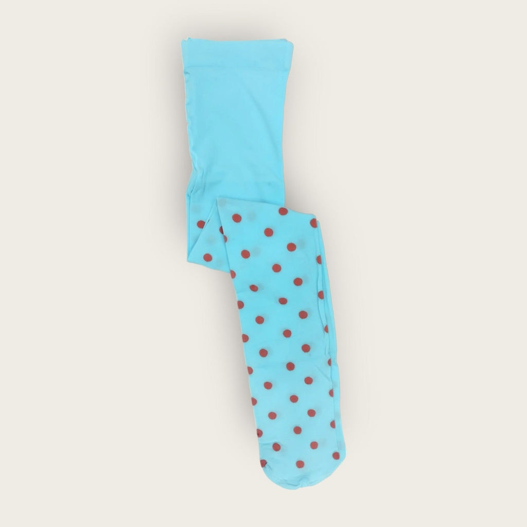 blue polka girls stockings