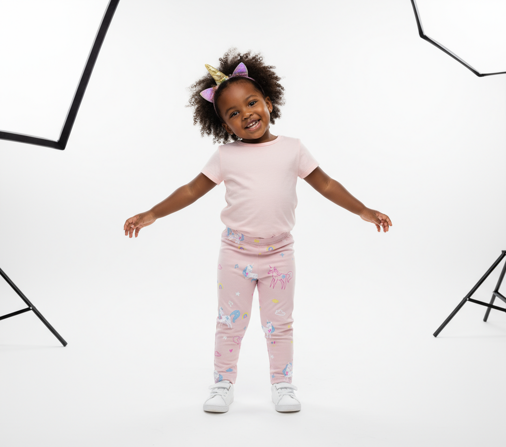 Pink Unicorn Girls' Tights | Soft & Comfortable Kids Leggings | Sizes 60-80