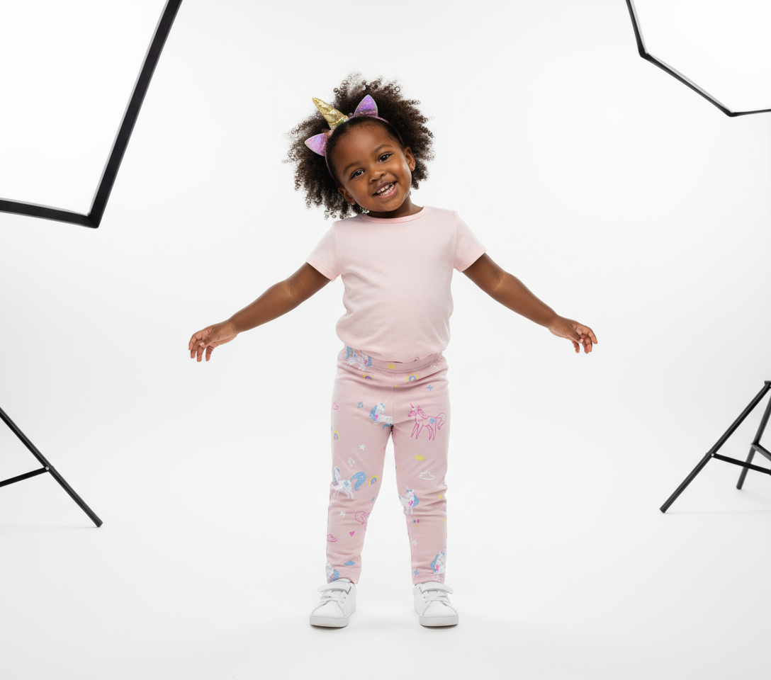 Pink Unicorn Girls' Tights | Soft & Comfortable Kids Leggings | Sizes 60-80