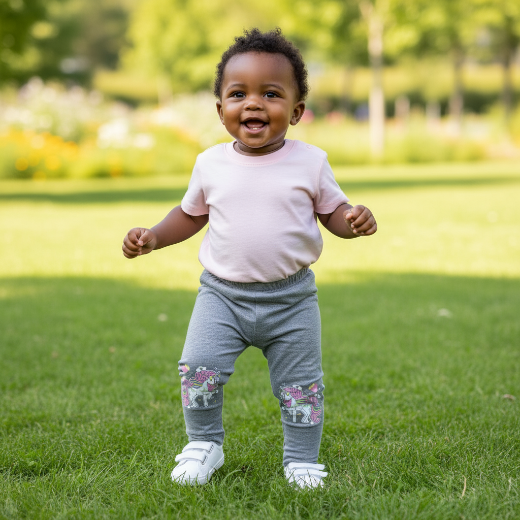 Grey Unicorn Girls' Tights for Baby Girls | Size 70 (9–12 Months