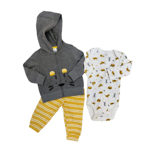 Tiger print Boys Full Sleeved Baby Set (3pcs)