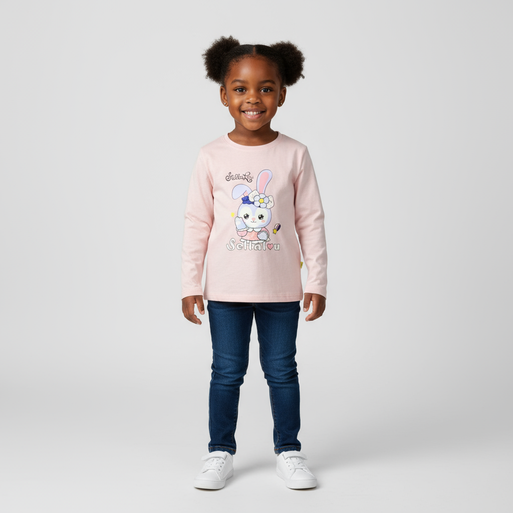 Pink Stella Lou Long sleeved Girls shirt