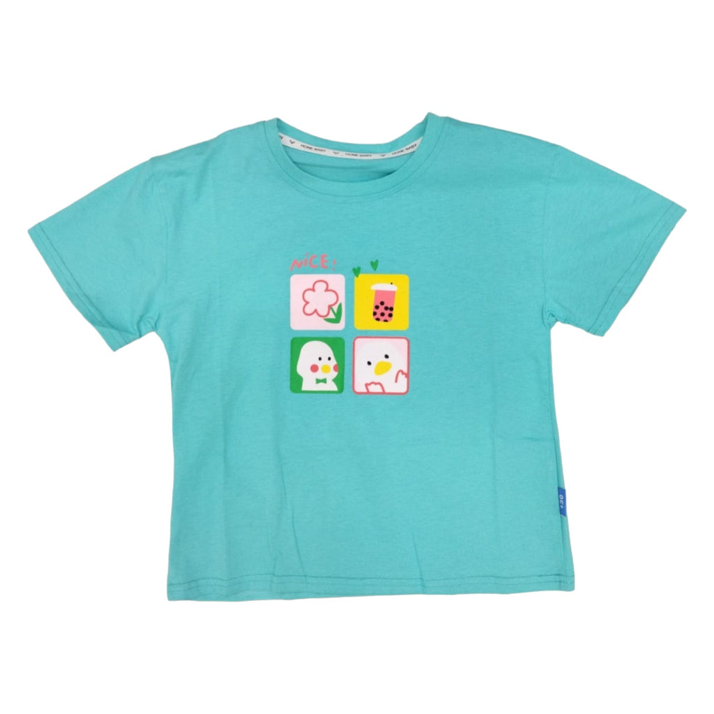 Blue Short-Sleeved Girls T-Shirt