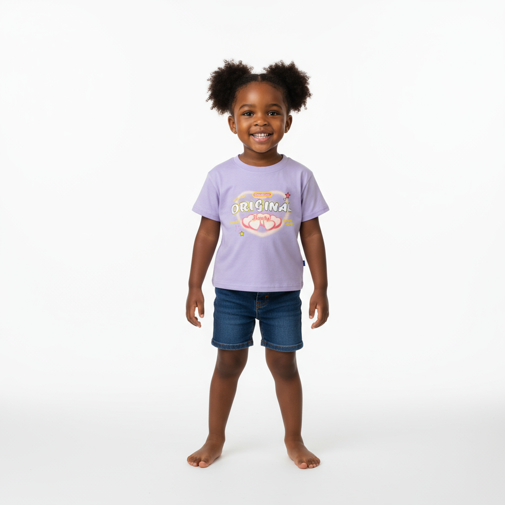 Purple Original Short-Sleeve Girls T-Shirt | Ages 3–5 | Cotton Comfort