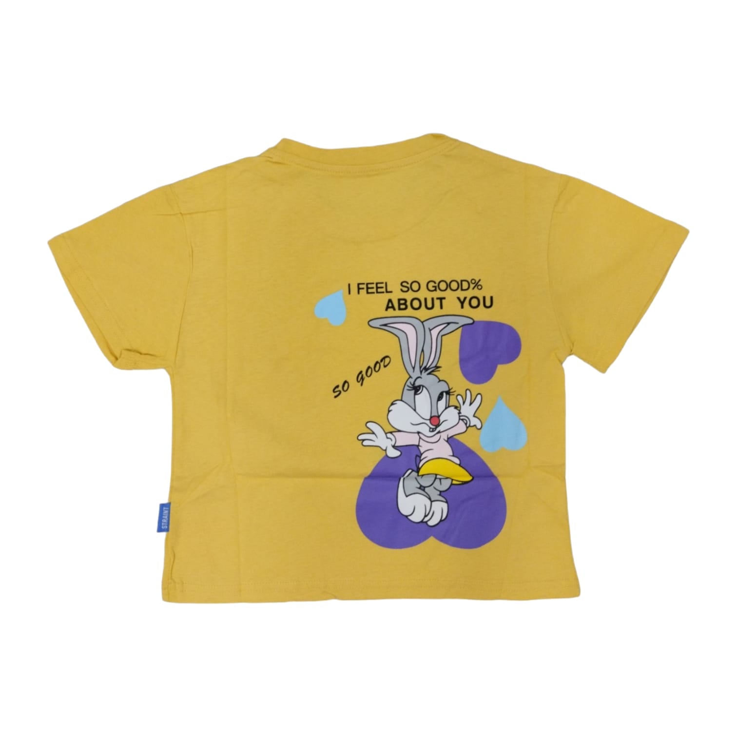 Yellow We Love Each Other Short Sleeve Girls T-shirt