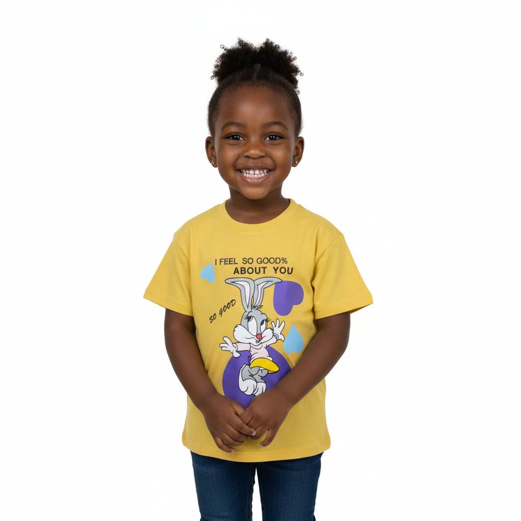 We Love Each Other Short-Sleeved Girls T-Shirt | Sizes 3-8yrs | Cotton Comfort
