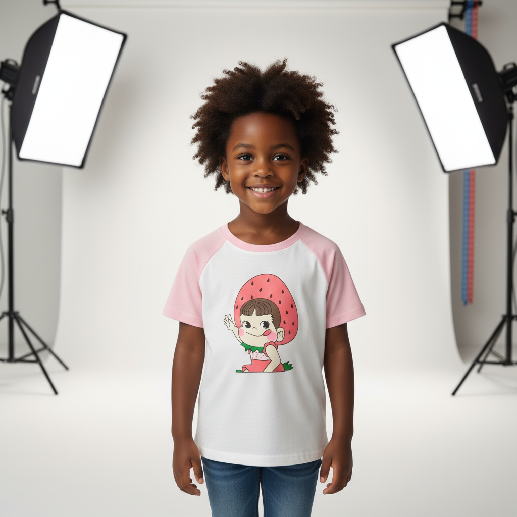 High Quality Girls Short-Sleeved T-Shirt | Ages 3–8 | Green & Pink Cotton