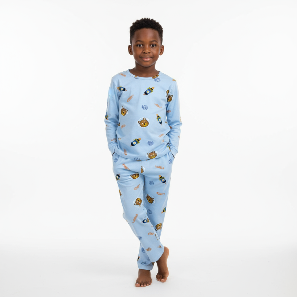 Teddy Bear Boys Pajamas | 100% Cotton | Soft & Comfortable Sleepwear