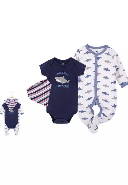 Hudson Baby Shark Layette set (3pcs)