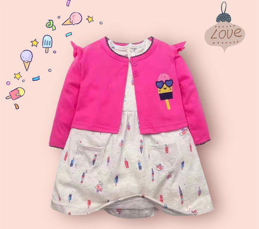 Ice cream Dress Set and coat (2pc)