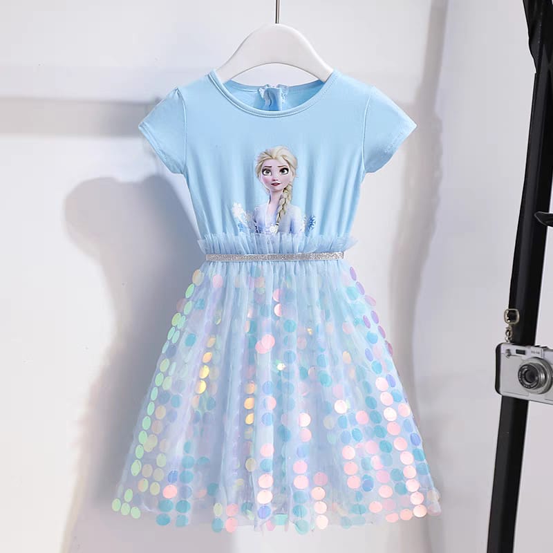 Frozen Themed Sequin Kids Dresses