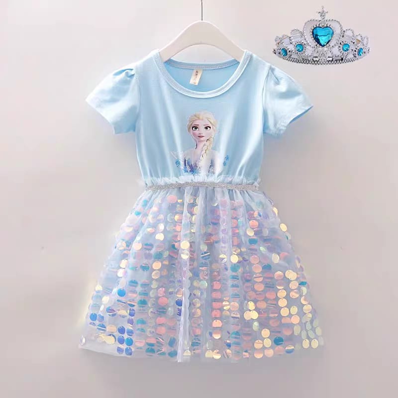 Frozen Themed Sequin Kids Dresses