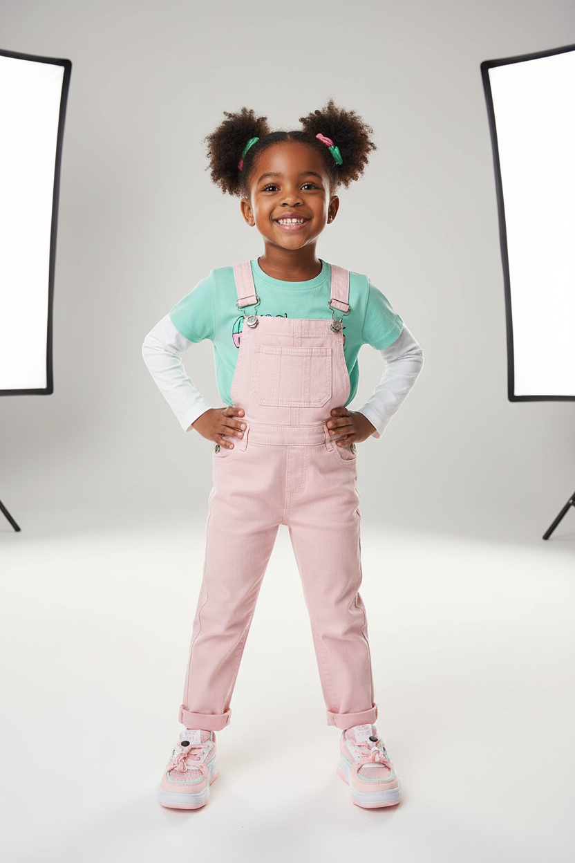 Girls Pink Sneakers Shoes | Casual Lace & Velcro | Sizes 21–24