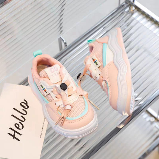 Girls pink sneakers shoes