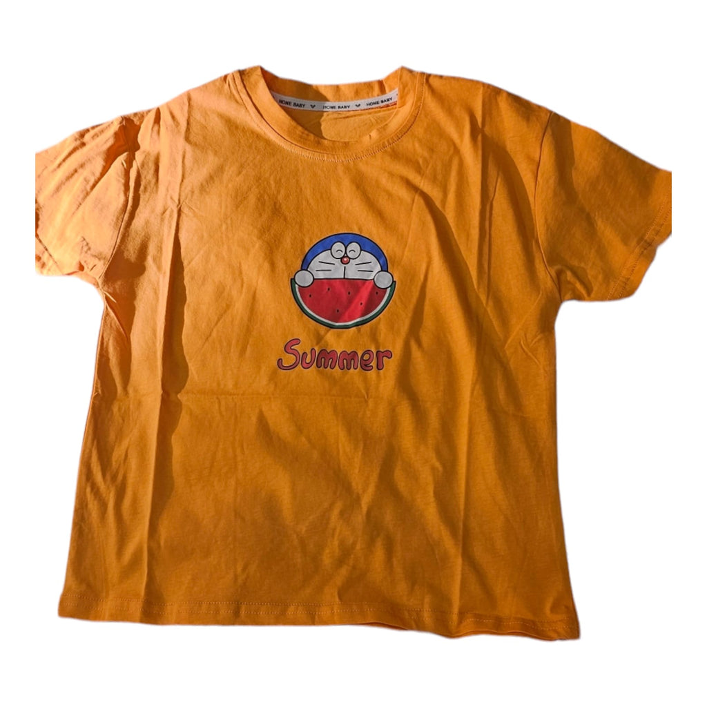 Orange -Sleeved Girls T-Shirt