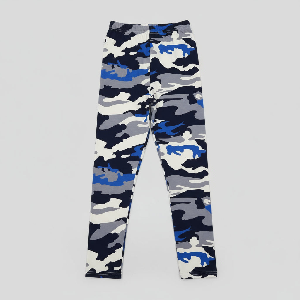 Girls Camouflage Tights | Soft Stretch Fabric | Sizes 130–170 (Ages 6–13)