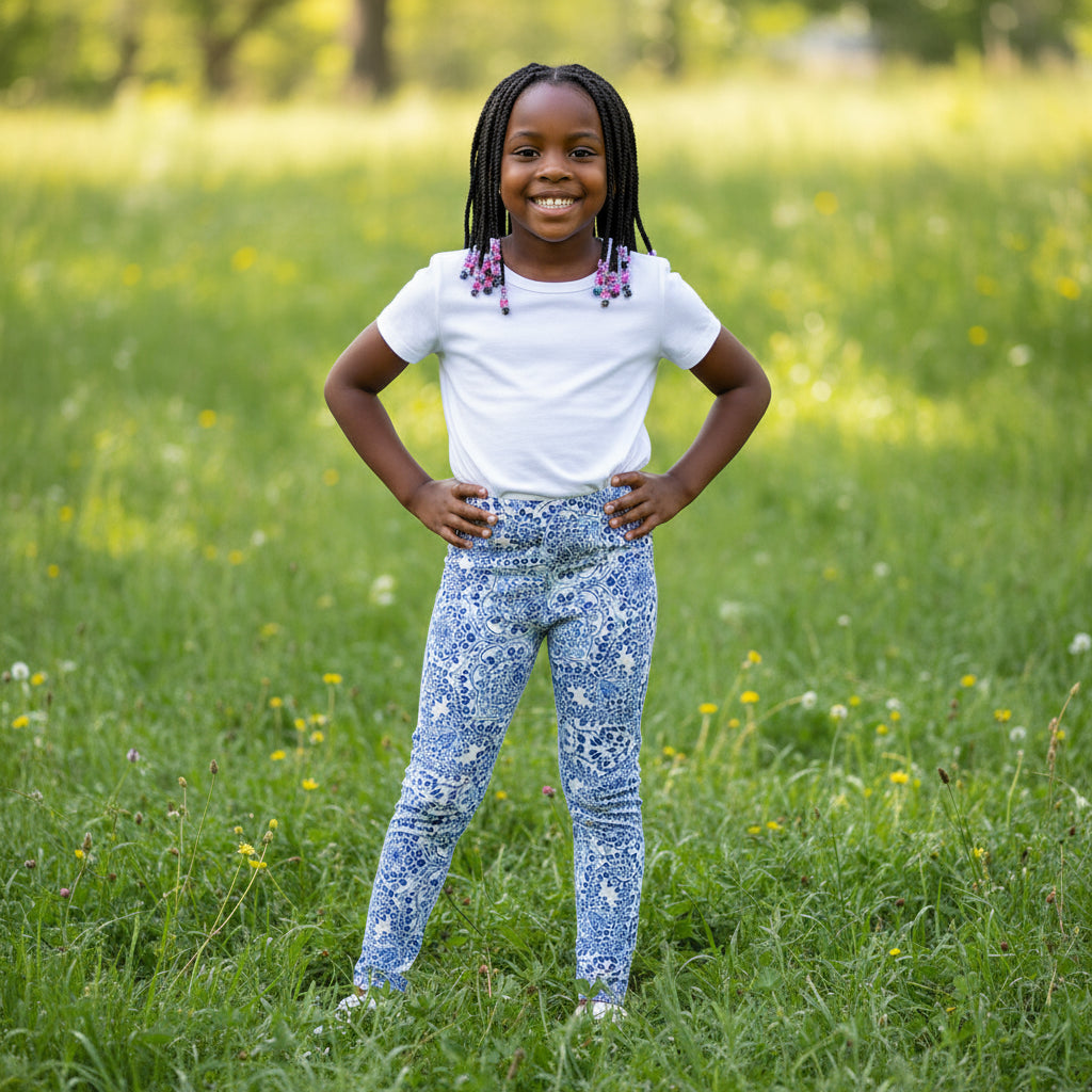 Girls Fabric Tights | Soft Stretch Material | Sizes 130–170 (Ages 6–13)