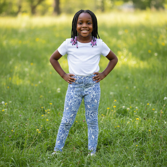 Girls Fabric Tights | Soft Stretch Material | Sizes 130–170 (Ages 6–13)