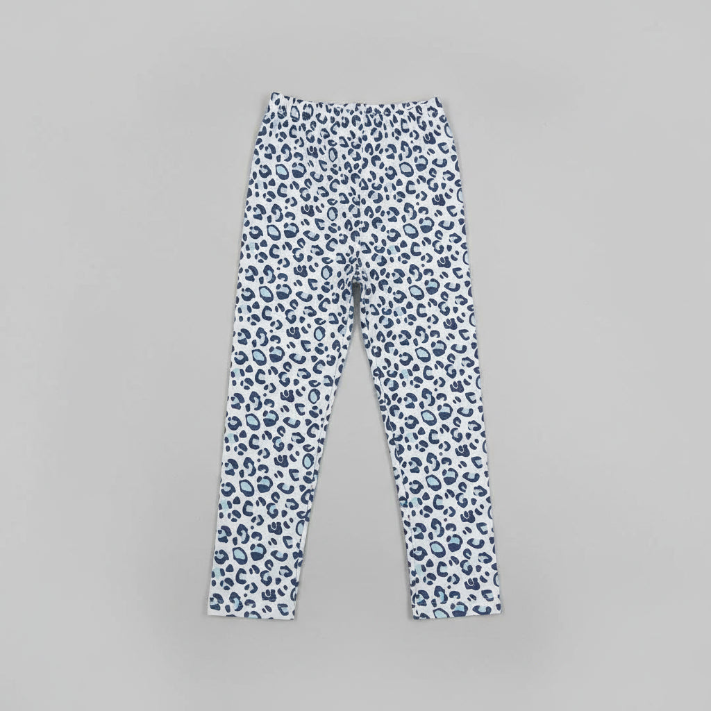 Blue Leopard Girls Leggings | Smart Spots Tights | Sizes 90–130 (Ages 2–9)