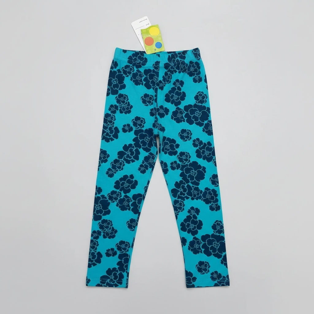 Light Blue Floral Girls Tights | Ages 7–16 | Soft Stretchy Kids Leggings