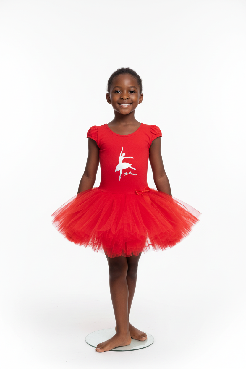 Girls Ballet Dresses | Red & White | Sizes L, XL & 2XL | Elegant Dance Wear