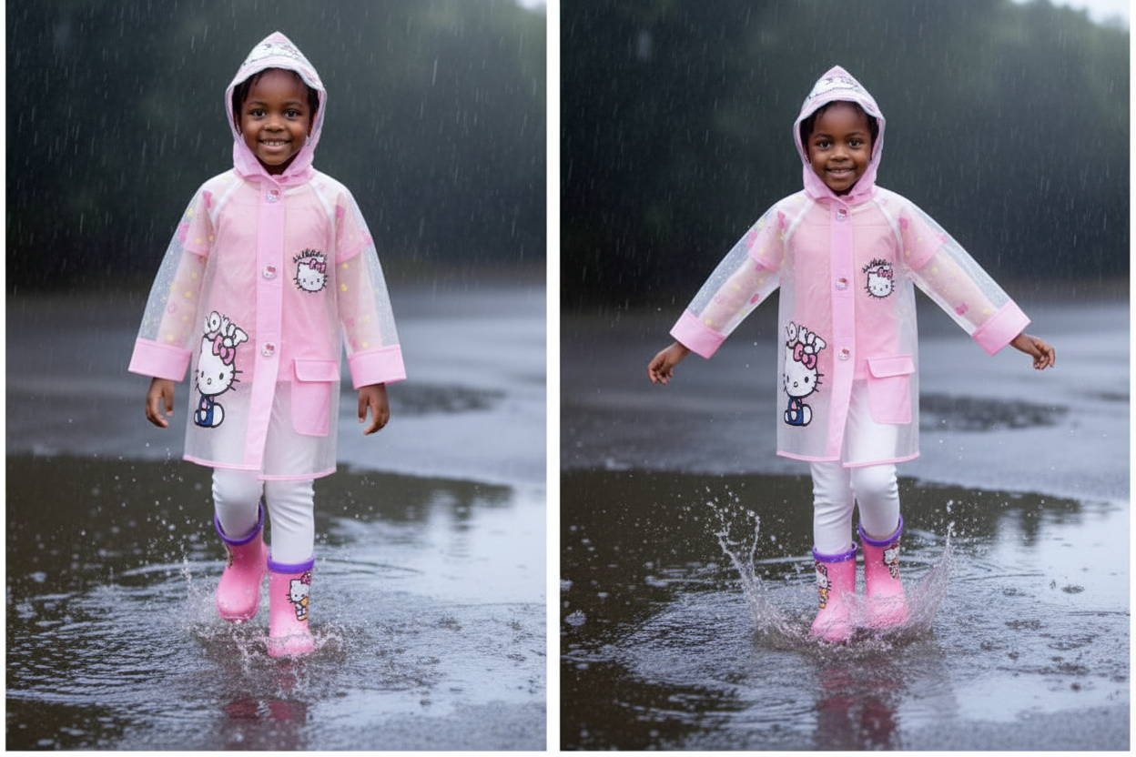 Hello Kitty Pink Rain Jacket for Girls | Waterproof Kids Raincoat | Official Hello Kitty Design