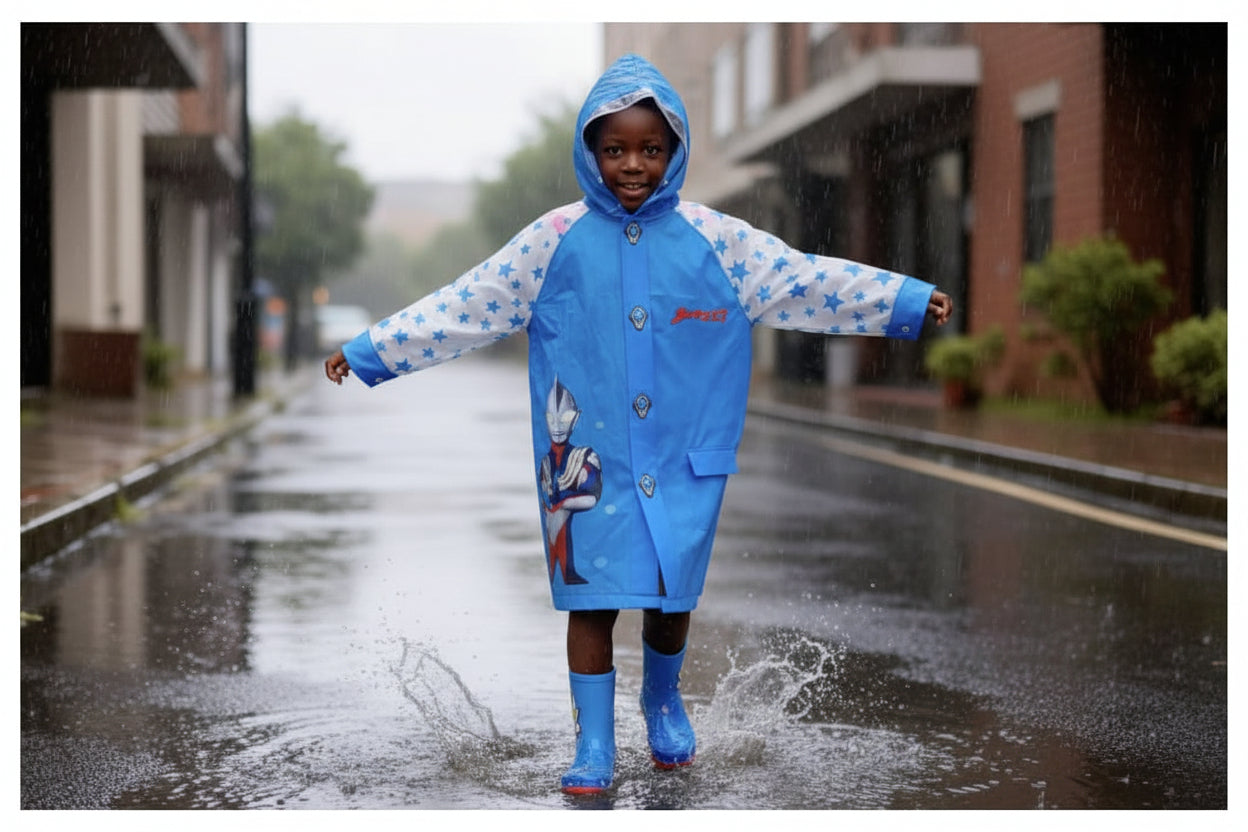 Iron Man Kids Rain Jacket | Superhero Waterproof Raincoat for Boys | Fun Theme Design