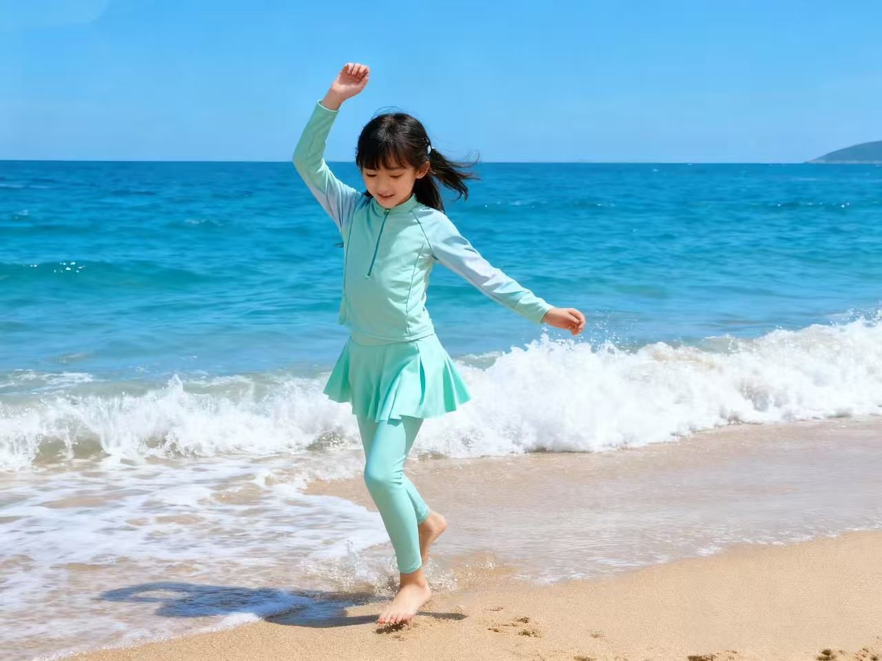 Girls long sleeve Swimming costumes