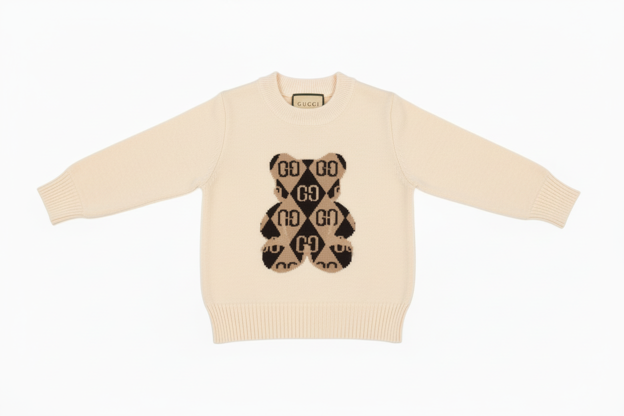 Cream and brown teddy bear sweater