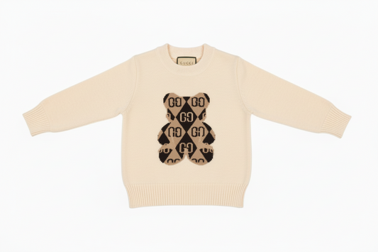 Cream and brown teddy bear sweater