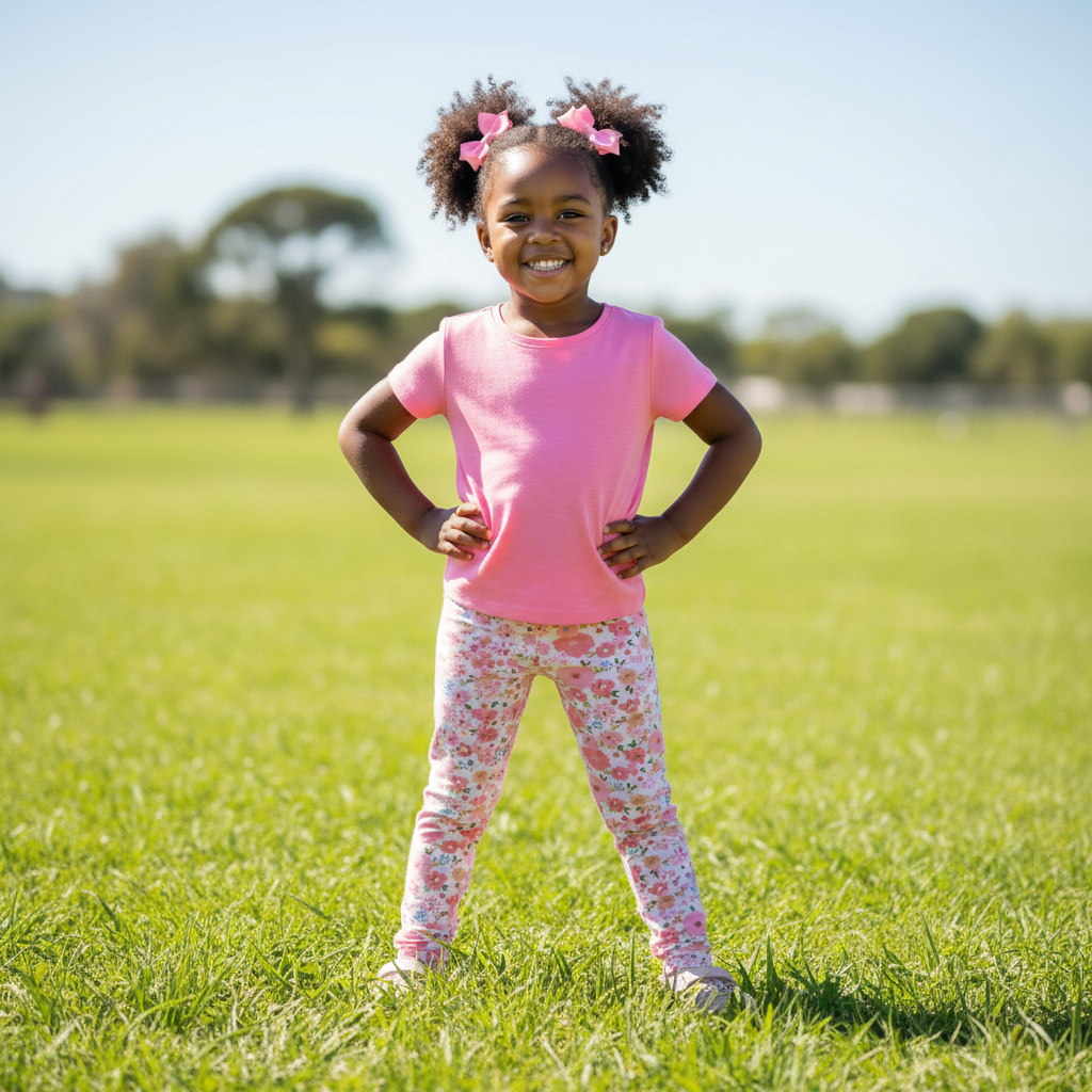 Pink and white flowere tights for girls