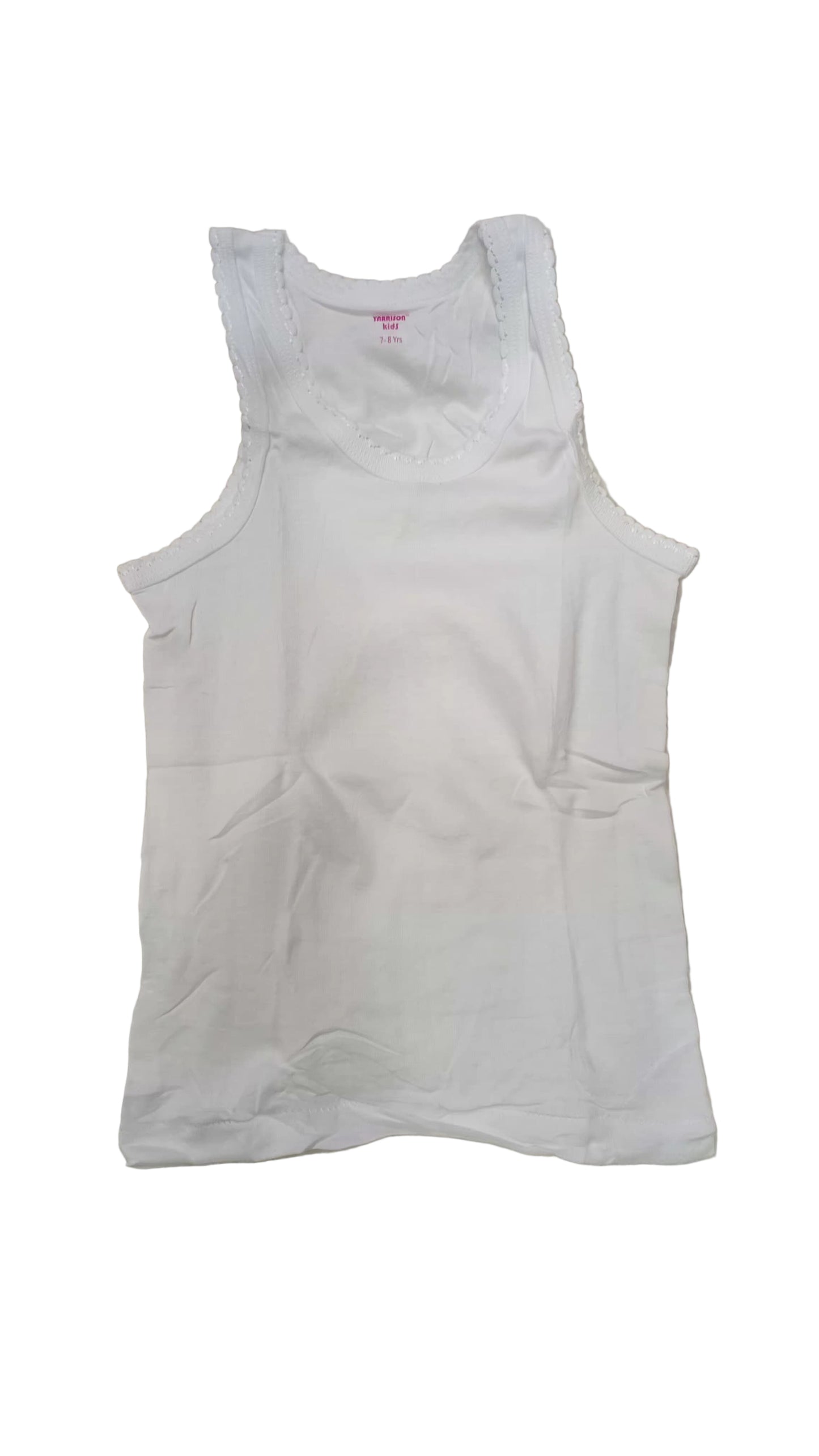 Yarrison 3-Pack Pure Cotton Girls  Vests | Ages 3–4 , 7–8,5-6 years,  11-12yrs  | Soft & Breathable