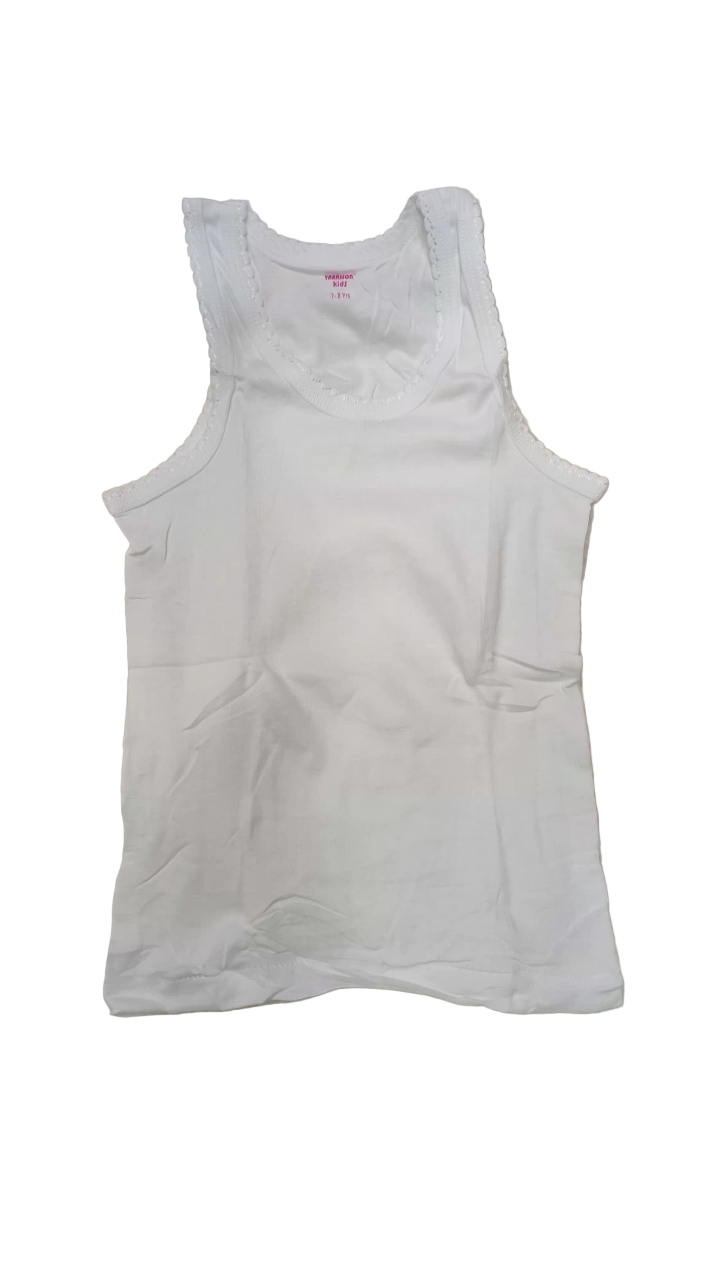 Yarrison Pure 100% Cotton Singlet Girls Vests | Ages 3–4, 7–8 Years